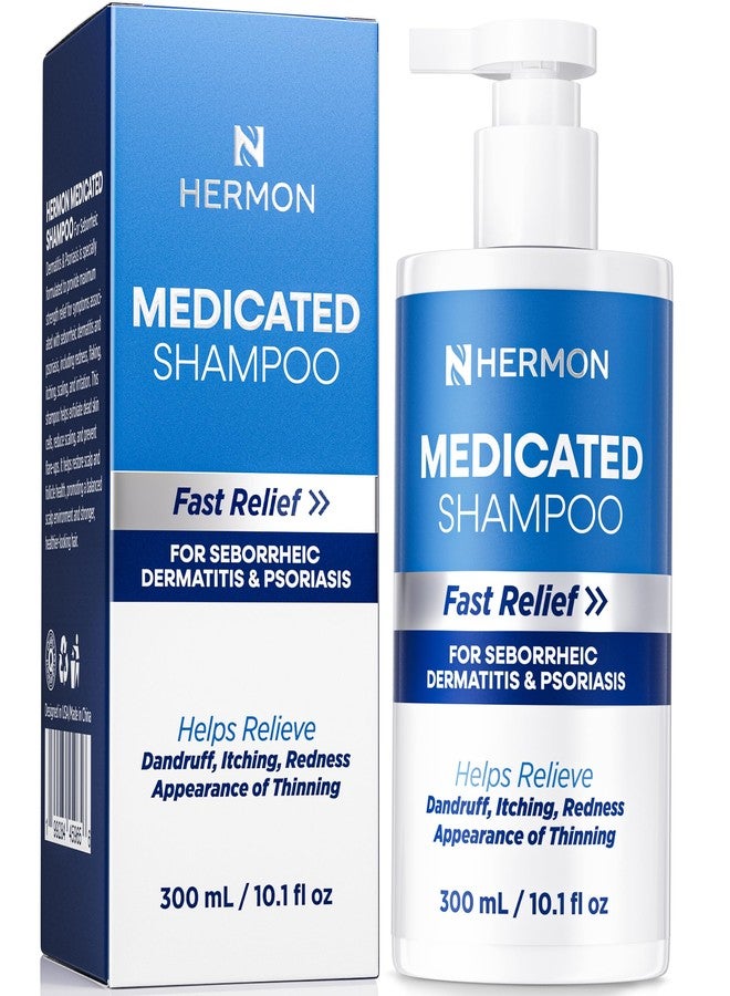 Hermon Medicated Shampoo for Scalp Seborrheic Dermatitis & Psoriasis: Plant-Based Formula Soothes Itch, Reduces Flakes, Supports Hair Health & Deep Cleansing Treatment for man and women 300ml/10.0fl oz - Image 1